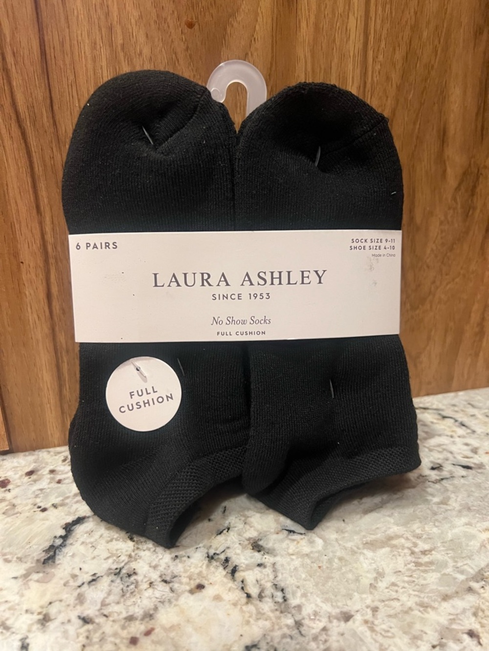 Laura Ashley Black Low-Cut No-Show Athletic Socks - 6 Pairs